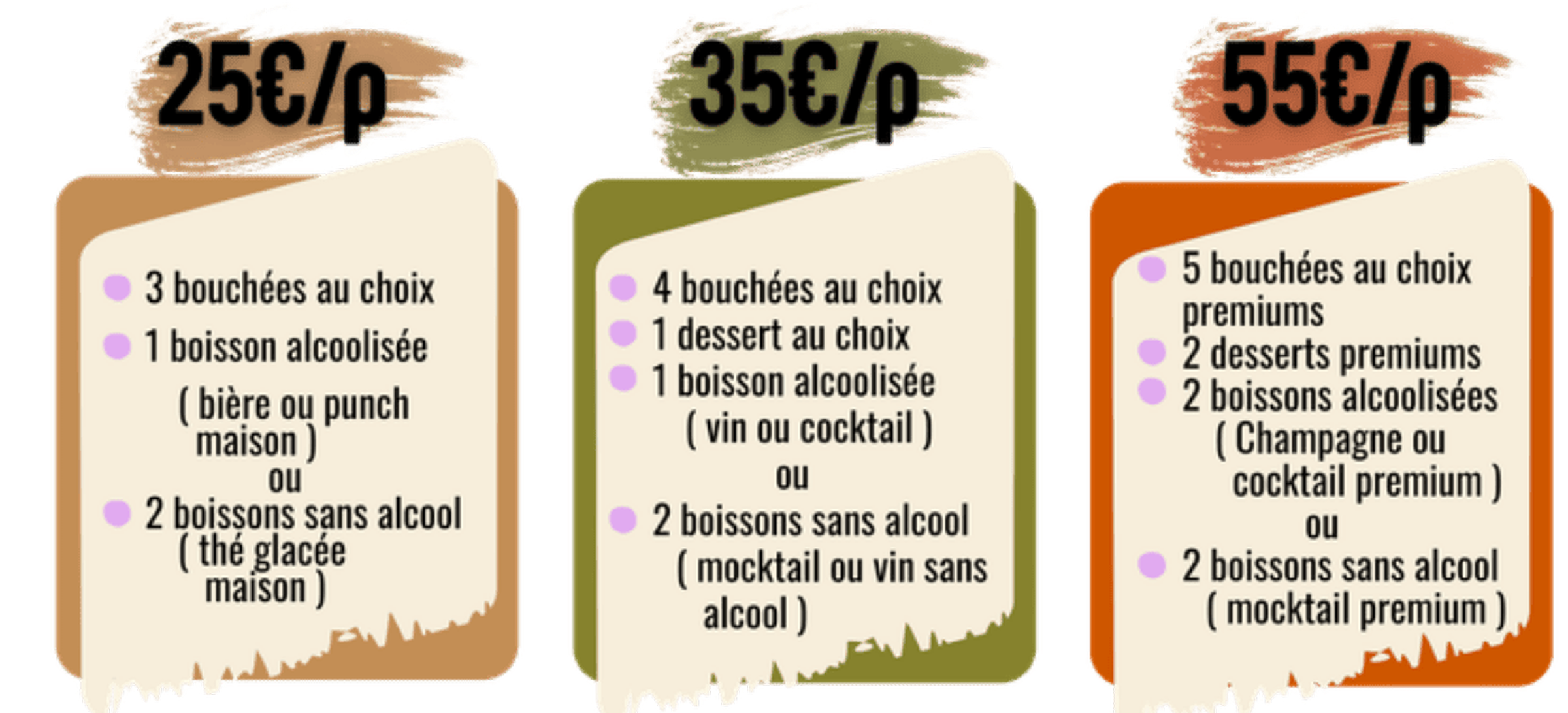 Nos formules traiteur